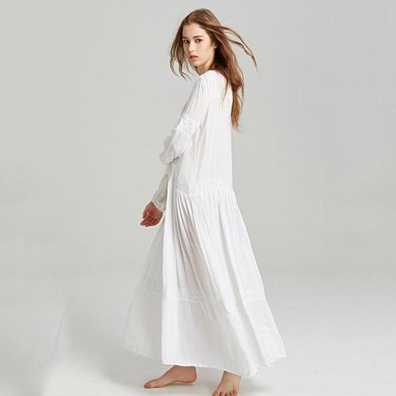 Bohême Glands Broderie Manches Longues Maxi Robe