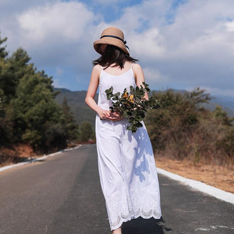 Femmes Printemps Nouvelle Robe Longue Décontractée Sans Manches