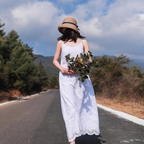 Femmes Printemps Nouvelle Robe Longue Décontractée Sans Manches