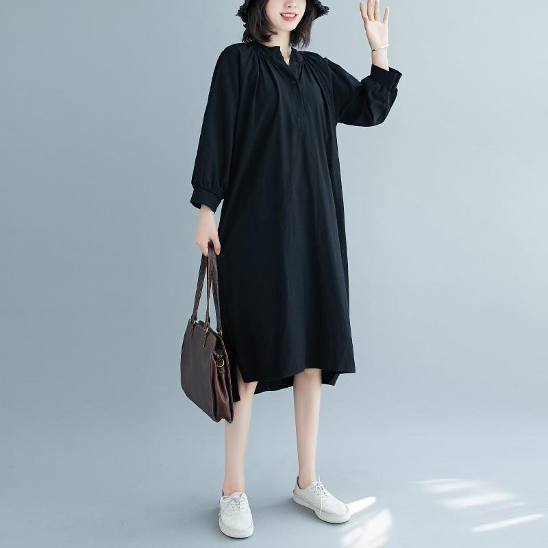 Robe Ample Pour Femme Avec Manches À Neuf Points Et Col En V