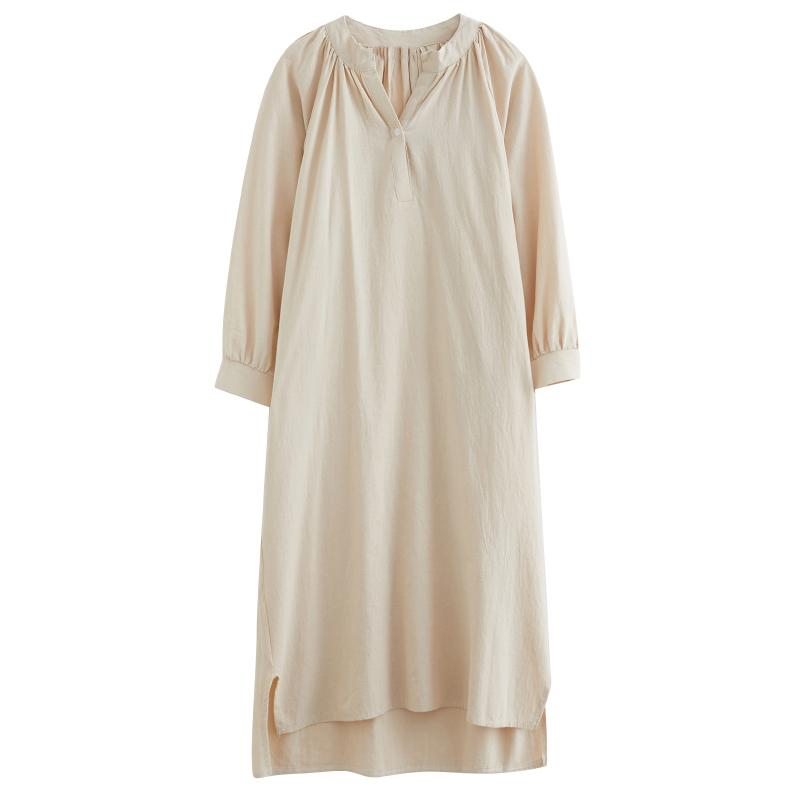 Robe Ample Pour Femme Avec Manches À Neuf Points Et Col En V