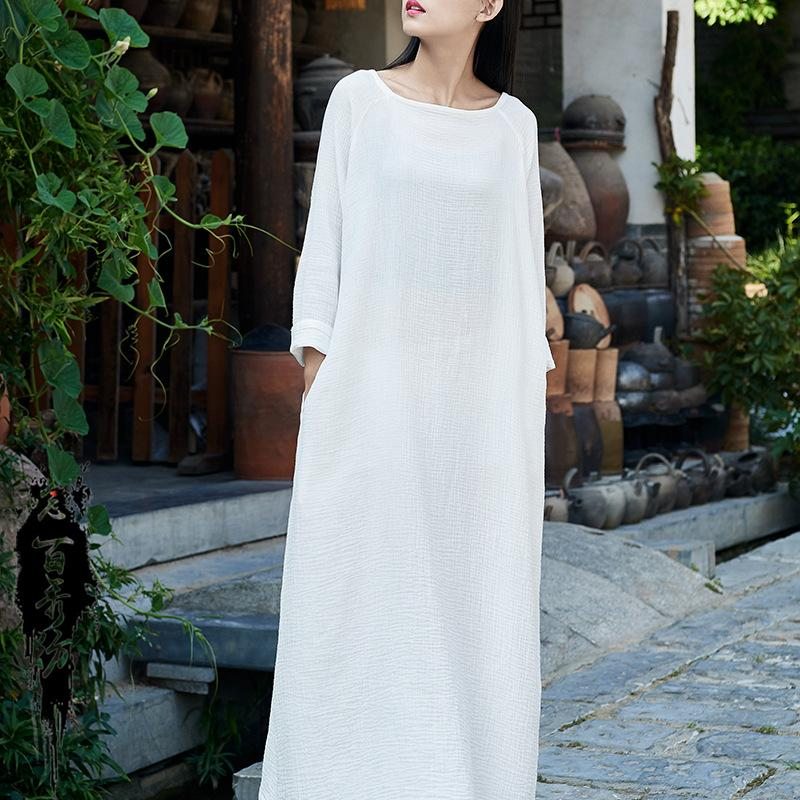 Robe Ample Pour Femmes En Coton Et Lin