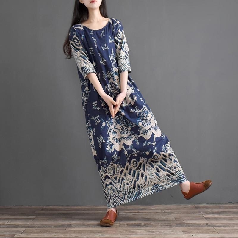 Robe Ample En Lin De Coton Ethnique Rétro Pour Femmes D'été