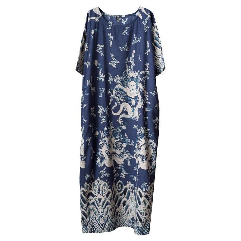 Robe Ample En Lin De Coton Ethnique Rétro Pour Femmes D'été