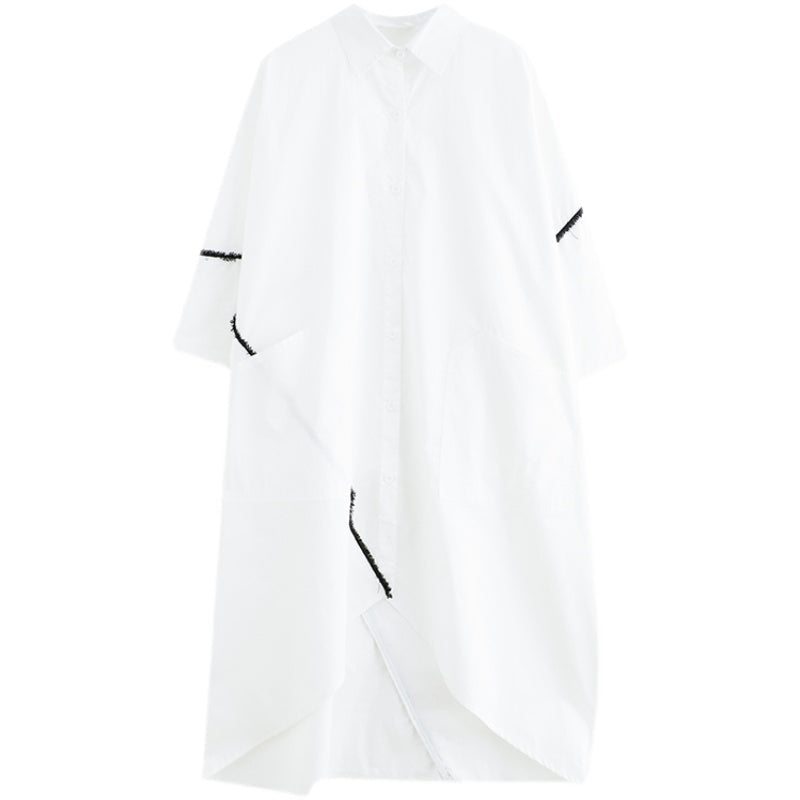 Robe Blanche Décontractée En Coton Décontracté Grande Taille