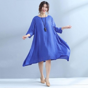 Robe Bleue Décontractée Pour Femmes D'été Décontractées Simples