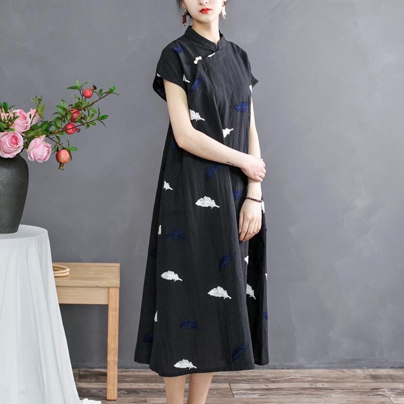 Robe De Broderie De Style Chinois Pour Femmes