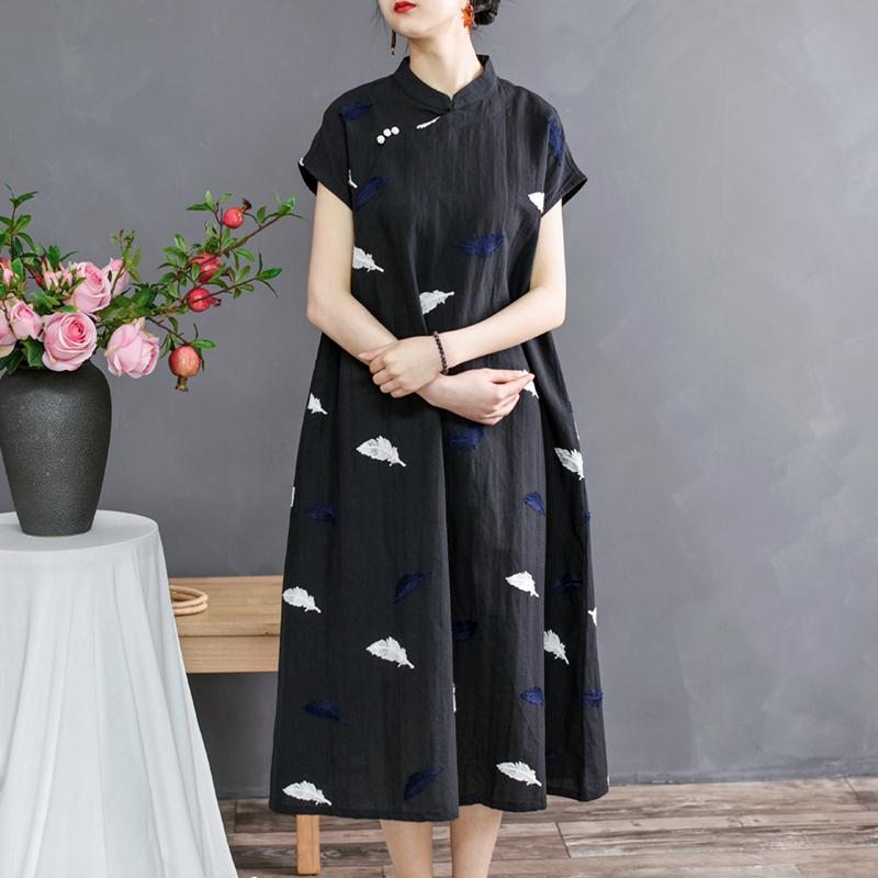 Robe De Broderie De Style Chinois Pour Femmes