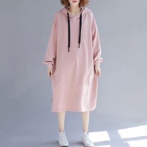 Robe À Capuche Décontractée Simple Et Ample