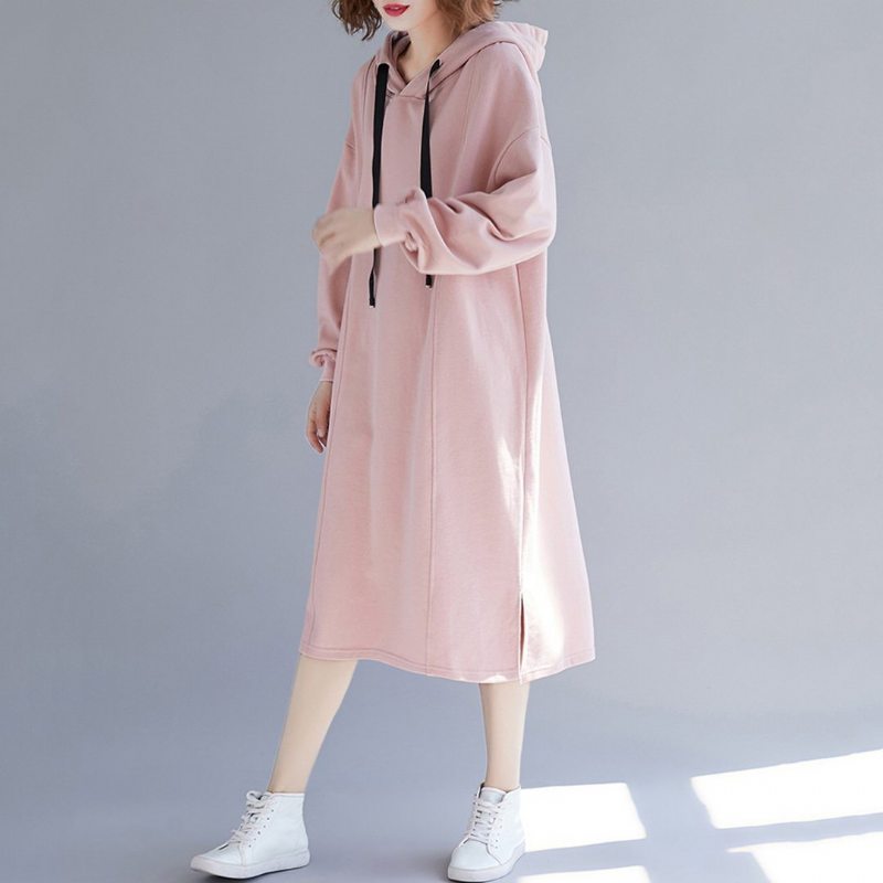 Robe À Capuche Décontractée Simple Et Ample