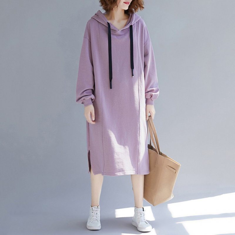 Robe À Capuche Décontractée Simple Et Ample