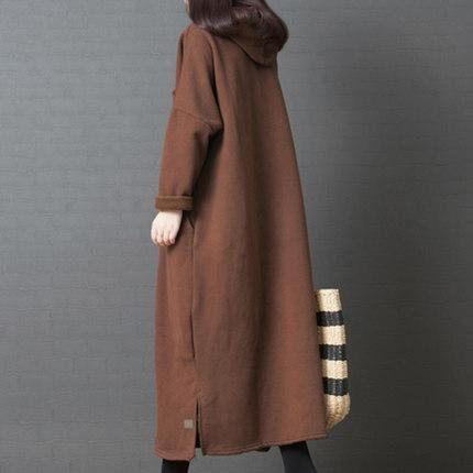 Robe À Capuche Décontractée Surdimensionnée À Boutons Solides Sur Le Devant