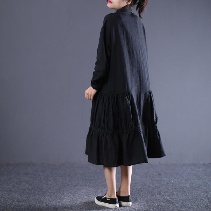 Robe Cardigan Ample En Lin Plissé