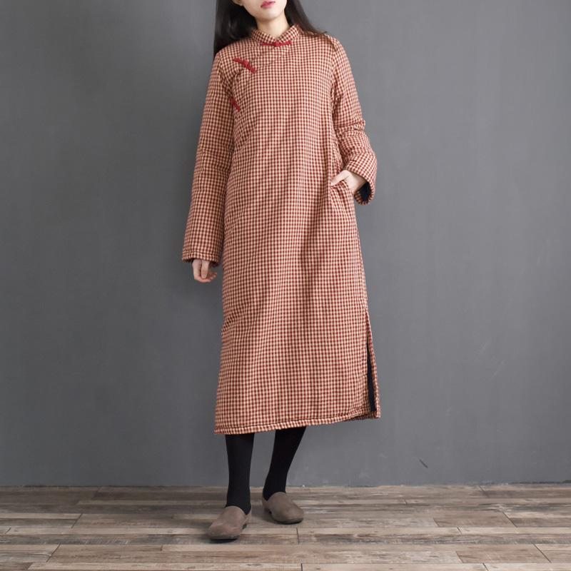 Robe En Coton Épais Matelassé À Carreaux