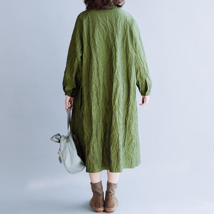 Robe En Coton Vert Avocat À Texture D'écorce