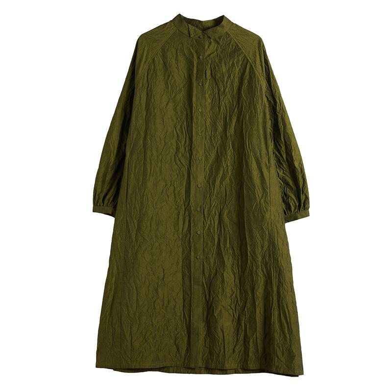 Robe En Coton Vert Avocat À Texture D'écorce