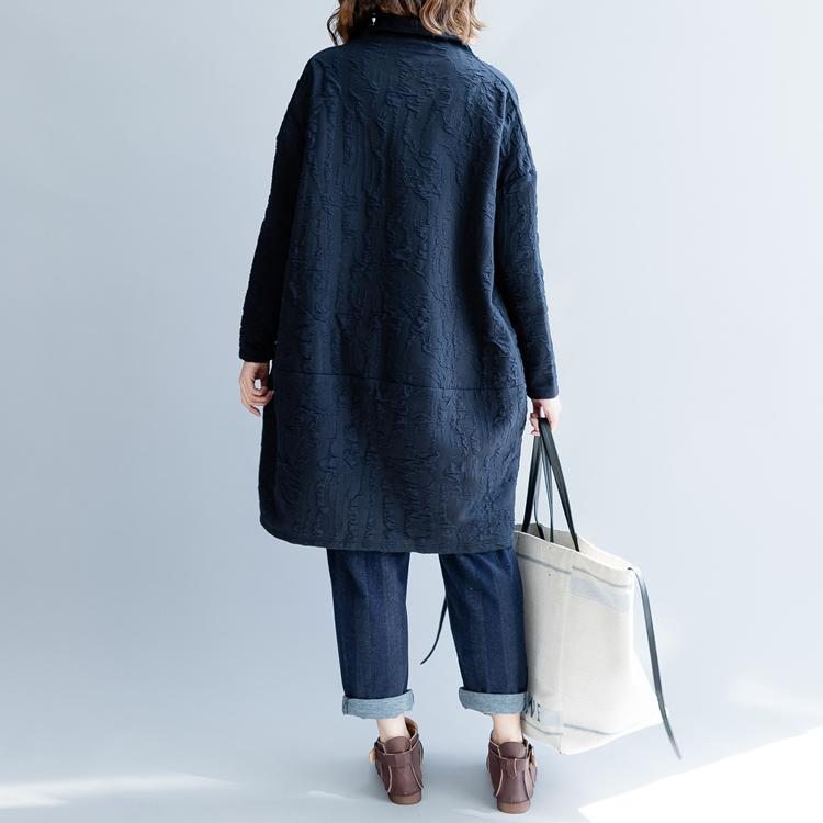 Robe Décontractée Bleue À Col Haut