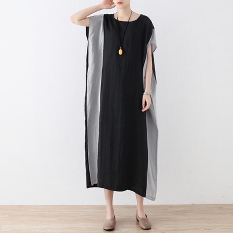 Robe Décontractée À Manches Courtes En Lin Pour Femmes