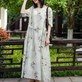 Robe Décontractée En Tissu Tencel Floral Vintage D'été