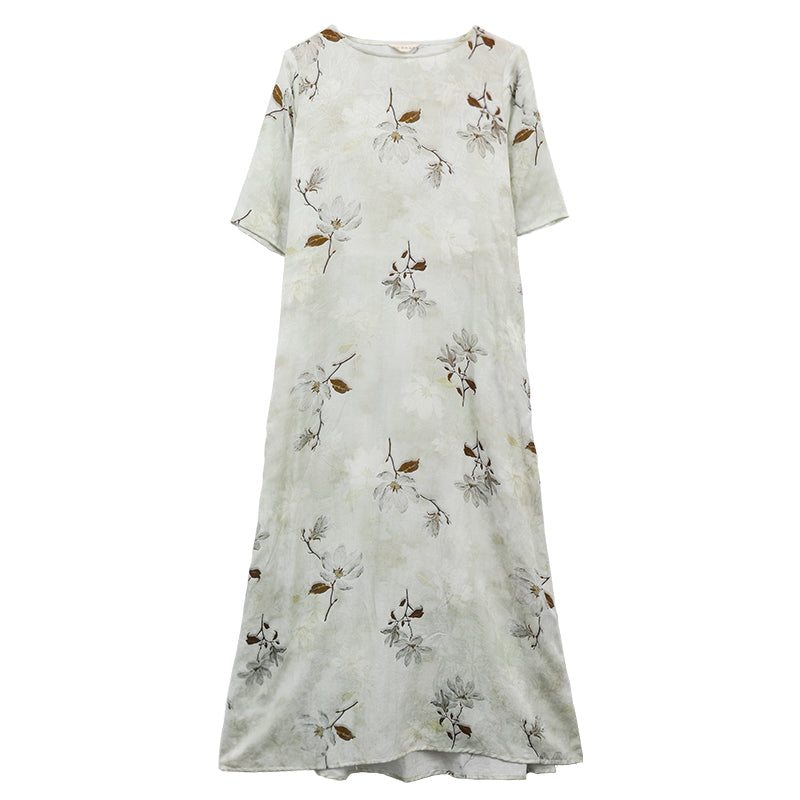 Robe Décontractée En Tissu Tencel Floral Vintage D'été