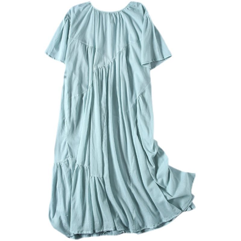 Robe D'été Ample En Coton Et Lin 2 Pièces