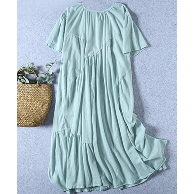 Robe D'été Ample En Coton Et Lin 2 Pièces