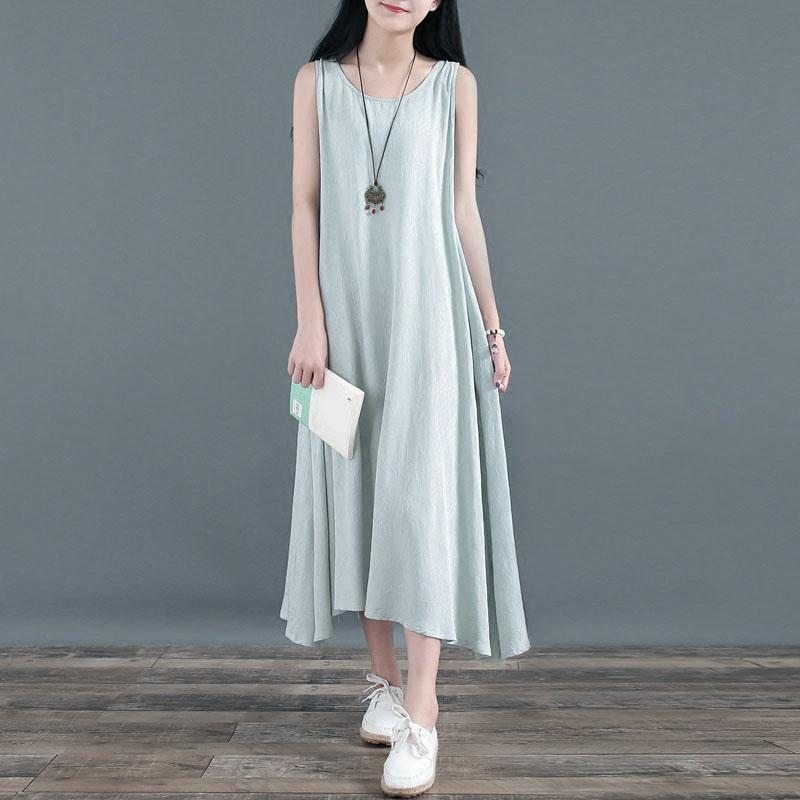 Robe D'été Ample En Lin Sans Manches