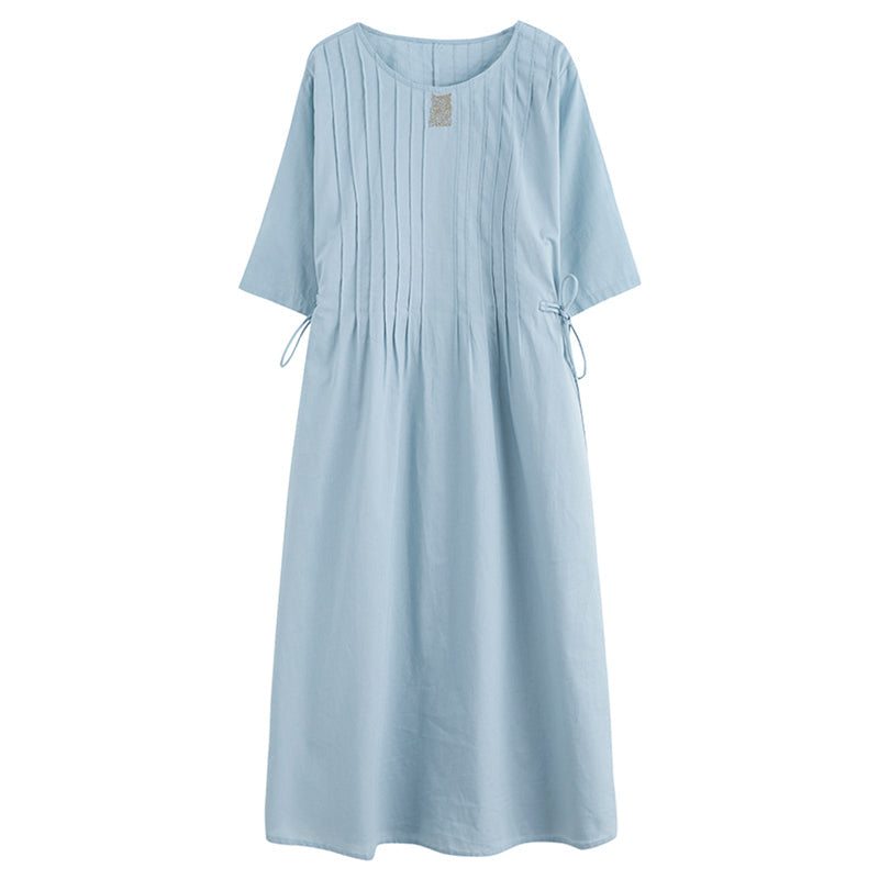 Robe D'été En Coton Et Lin À La Taille Ample