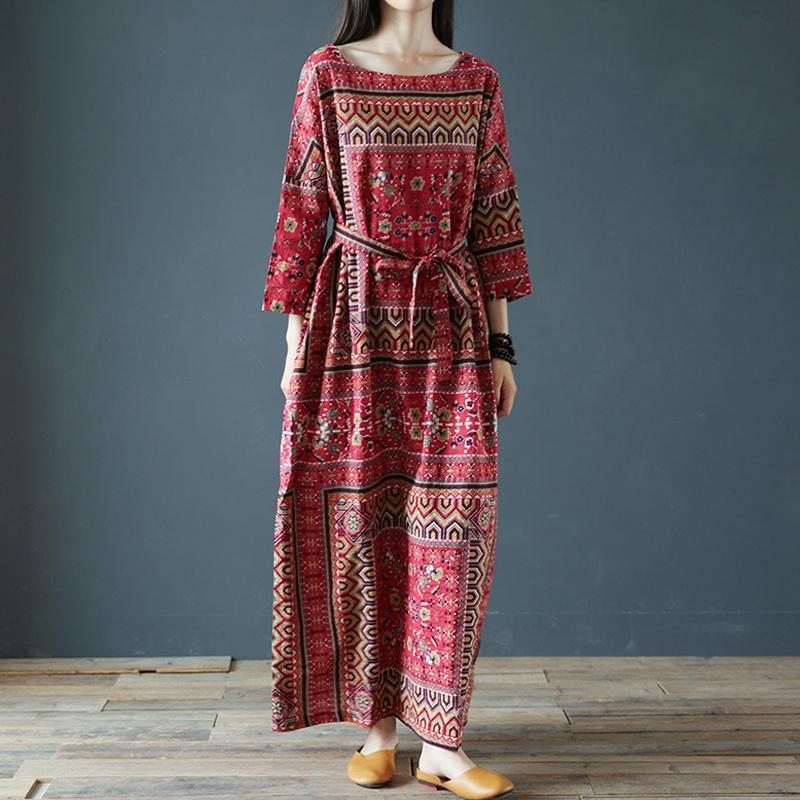 Robe D'été Décontractée En Lin Lâche Vintage