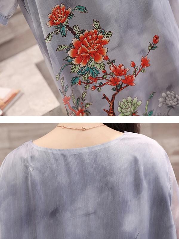 Robe D'été Décontractée À Manches Courtes Pour Femmes Avec Motif Floral