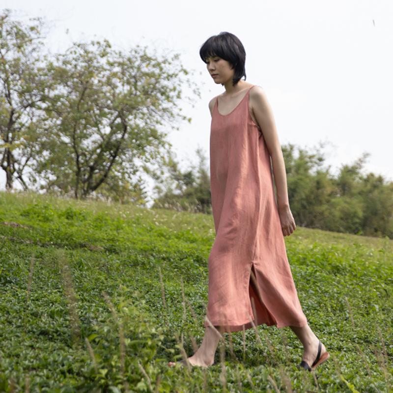 Robe D'été Longue Basique Sans Manches Pour Femmes