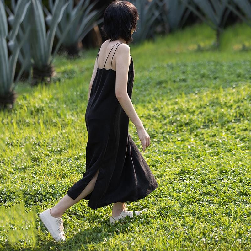 Robe D'été Longue Basique Sans Manches Pour Femmes