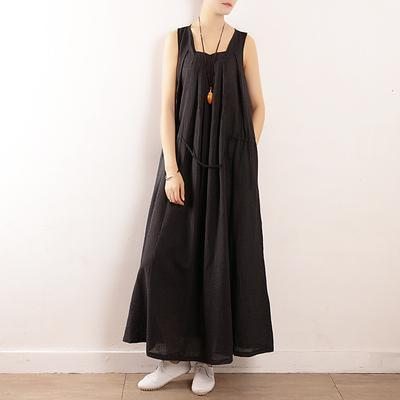 Robe D'été Sans Manches En Coton Et Lin De Grande Taille