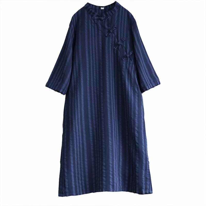 Robe D'été De Style Chinois Rétro En Coton Et Lin