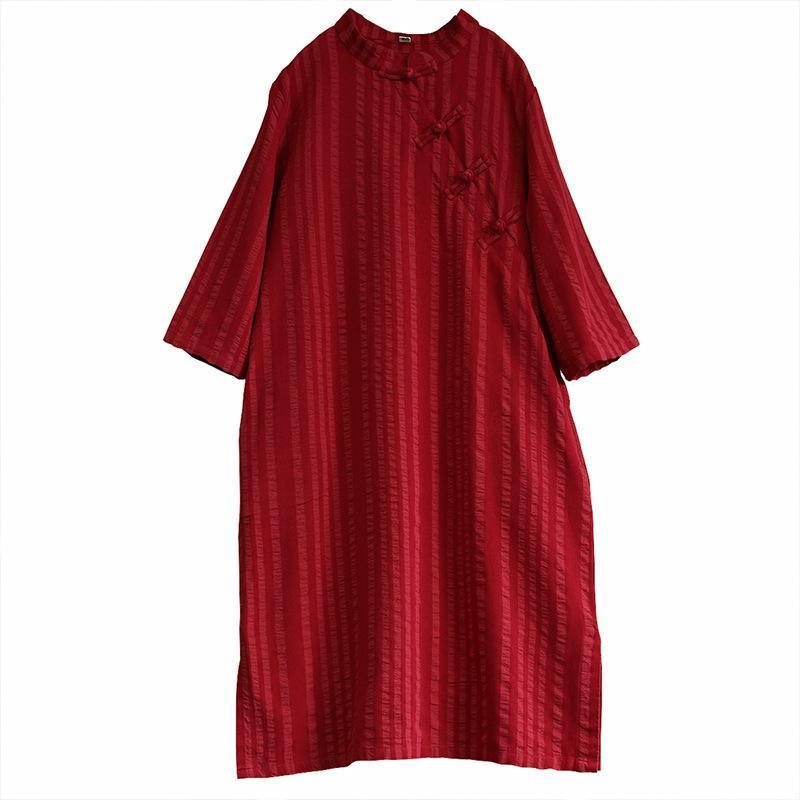 Robe D'été De Style Chinois Rétro En Coton Et Lin