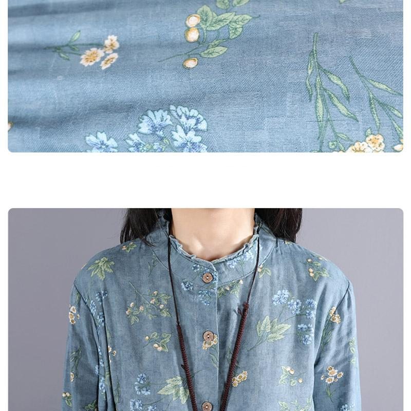 Robe Florale À Simple Boutonnage De Printemps