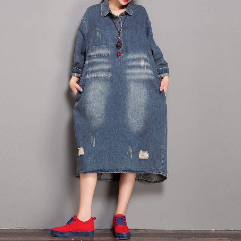 Robe En Jean À Trou Lâche