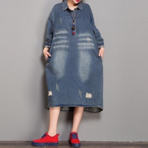 Robe En Jean À Trou Lâche