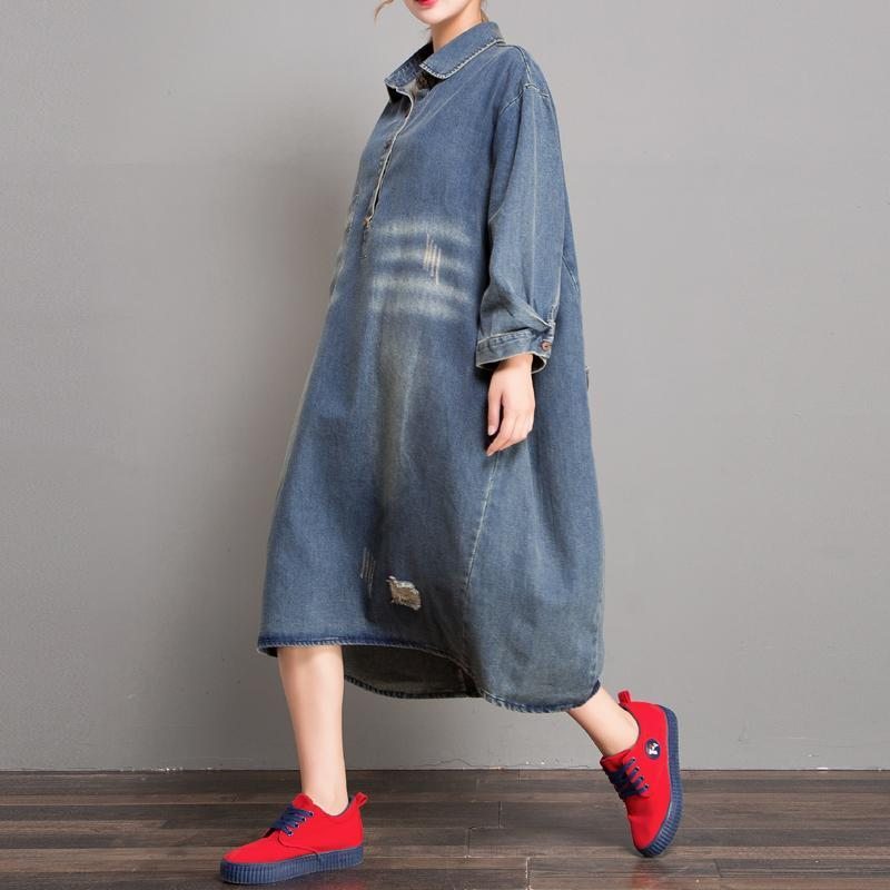 Robe En Jean À Trou Lâche