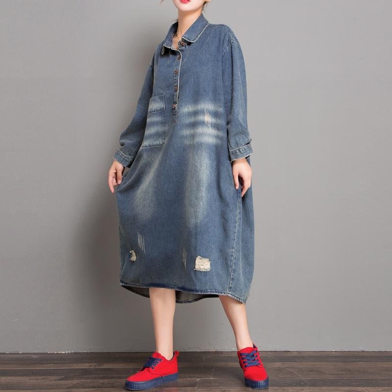 Robe En Jean À Trou Lâche