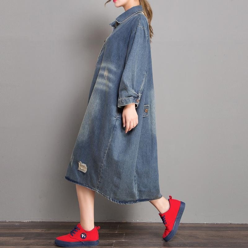 Robe En Jean À Trou Lâche