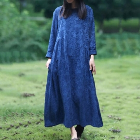 Robe En Lin Et Coton Imprimé Fleuri