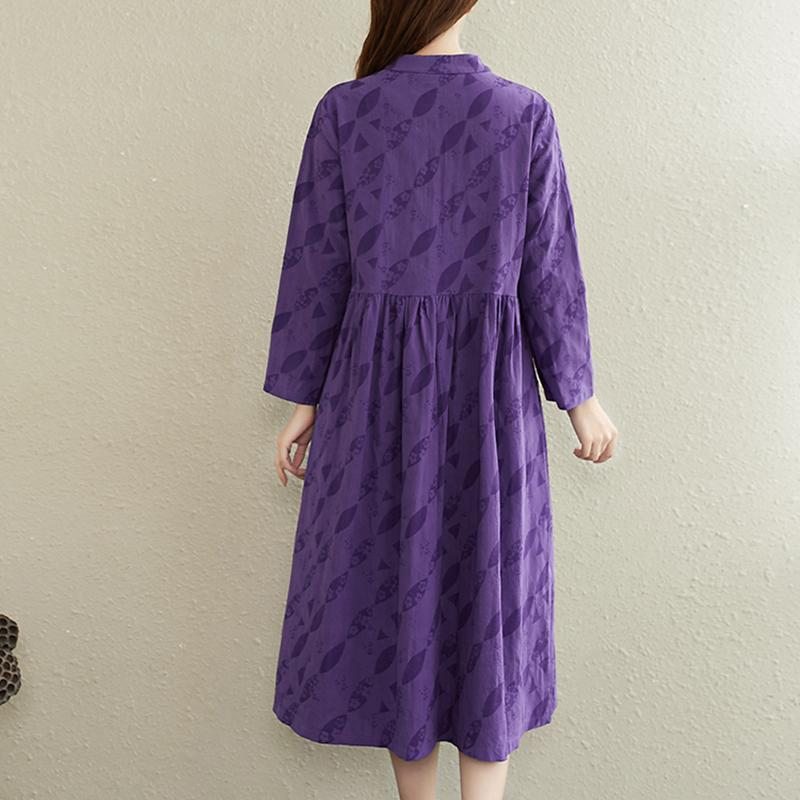 Robe En Lin Et Coton Rétro Brodée