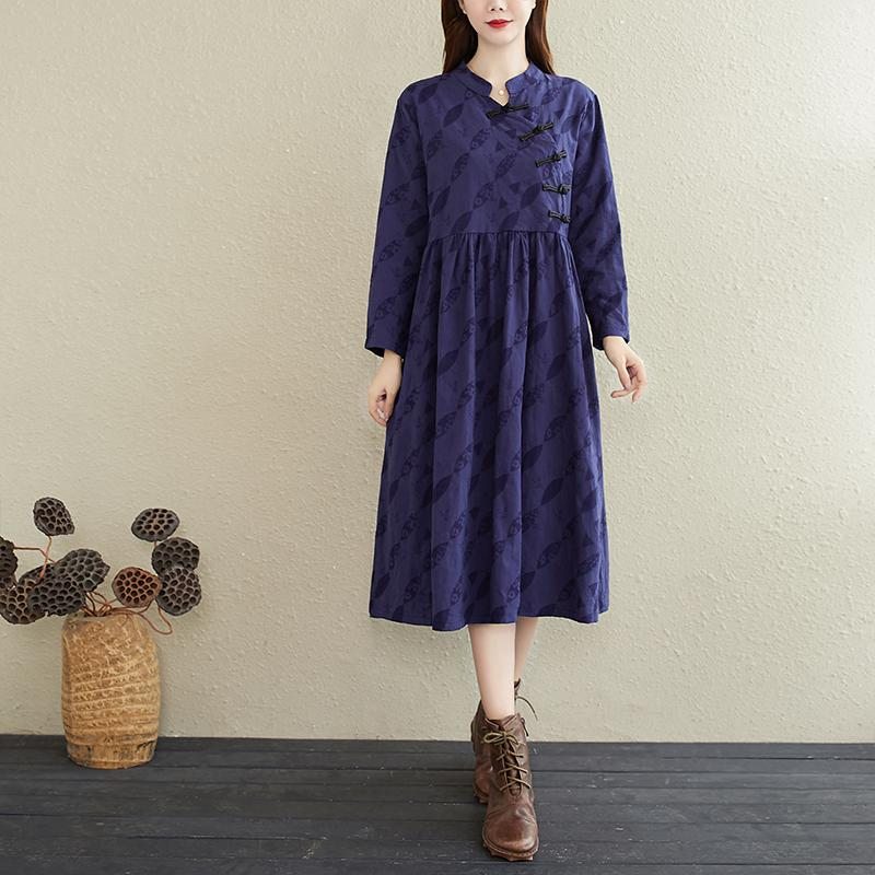 Robe En Lin Et Coton Rétro Brodée