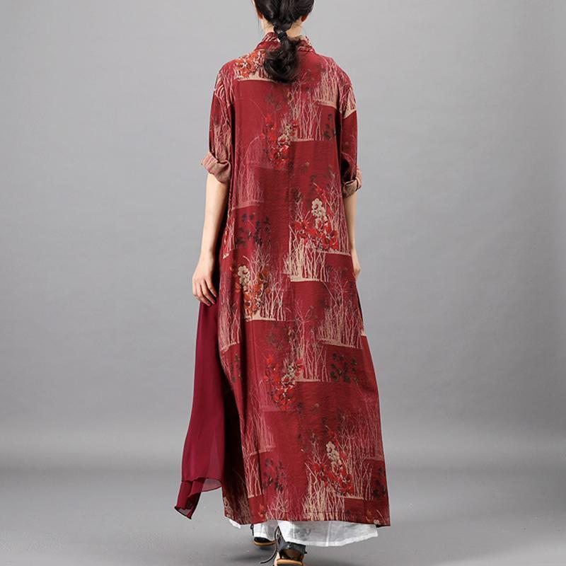 Robe À Manches Longues Pour Femmes Irrégulières À Imprimé Floral