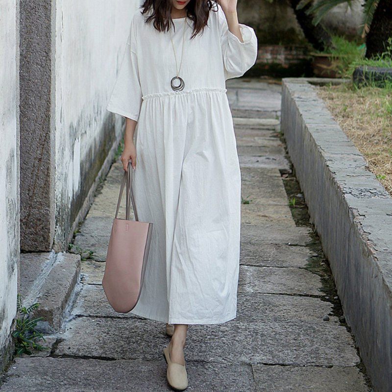 Robe À Manches Longues À Volants Pour Femmes