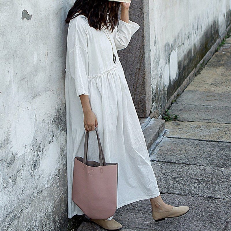 Robe À Manches Longues À Volants Pour Femmes