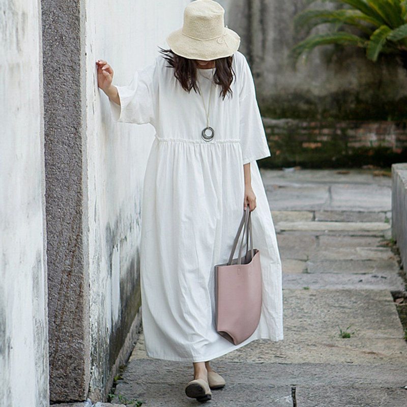 Robe À Manches Longues À Volants Pour Femmes