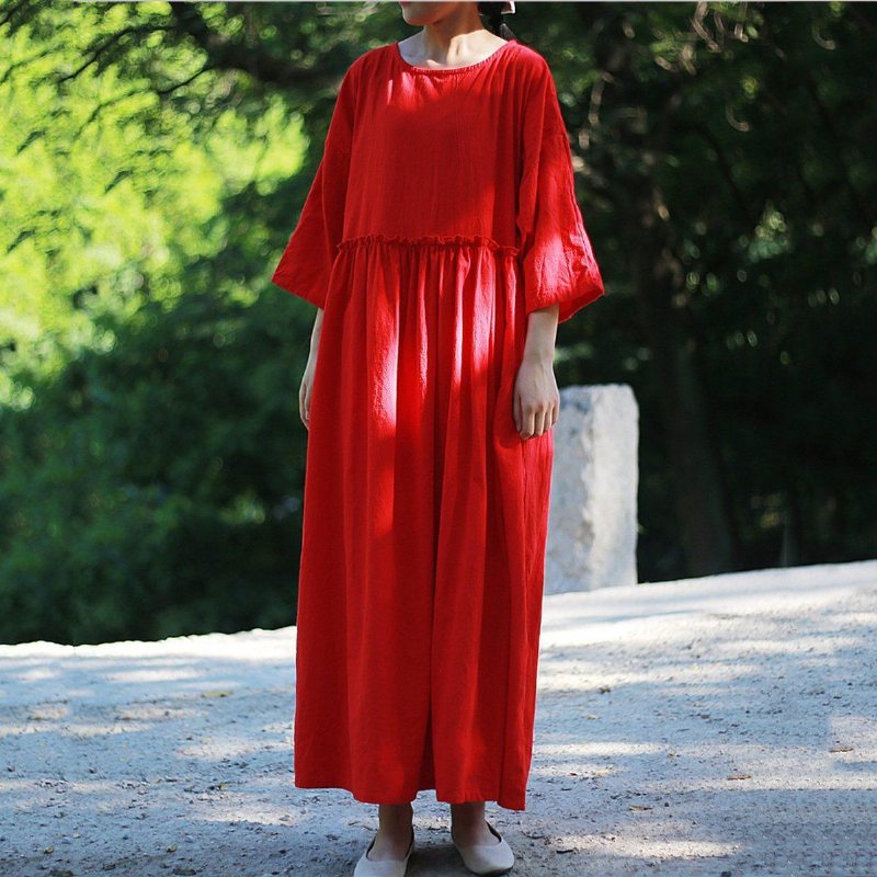 Robe À Manches Longues À Volants Pour Femmes