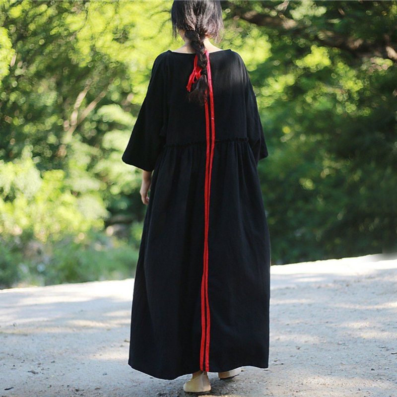 Robe À Manches Longues À Volants Pour Femmes